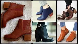 #short Latest Fashion leather Ankle booties/gorgeous style Block heel Boots