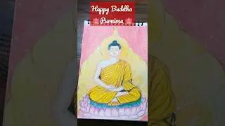 Happy Buddha Purnima 🪷, Gautam Buddha easy sketch #ytshorts #shorts #short #creative #art
