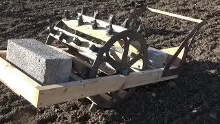 Wie wir ein Pflanzger&auml;t zum Knoblauch pflanzen selber bauen