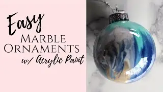 Marble DIY Glass Ornaments From Dollar Store Supplies