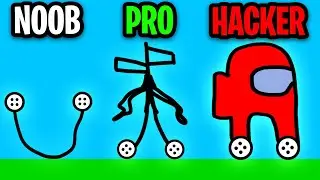 Can We Go NOOB vs PRO vs HACKER In CAR DRAWING GAME!? (AMONG US, SIRENHEAD, HENRY STICKMIN CARS?!)