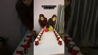 Blow Balloon & Throw Cups Challenge🤘#shortsfeed #shortsvideo #viral #trending #challenge #ytshorts