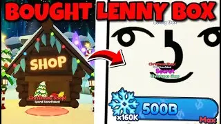 Я потратил 500 миллиардов снежинок на коробку Ленни в Bubble Gum Simulator INFINITY.