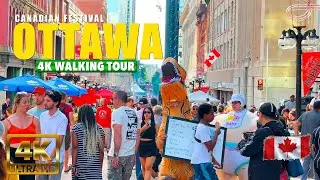 Ottawa Canada 🇨🇦 Saturday Walking Tour in 4K UHD (HDR) 60 fps | Ottawa ON Downtown
