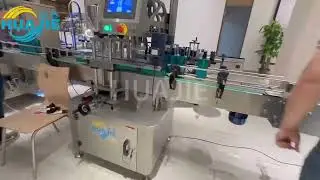 HUAJIE Four-head filling, capping, round and flat bottle labeling
