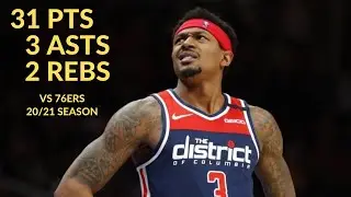 Bradley Beal 31 Pts 3 Asts 2 Rebs Highlights vs Philadelphia 76ers | NBA 20/21 Season