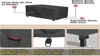 Porch Shield Patio Fire Pit Cover - Waterproof 600D Outdoor Rectangular Fire Table Cover Deck Box P