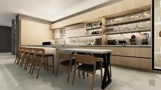 Open Kitchen w/ Integrated Table & Walk-in Pantry