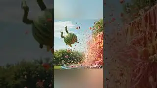 Watermelon Monster FAILS the Flip! 😂🍉💥 Slo-Mo Smash Madness! #shorts #funnykids #monsterfail