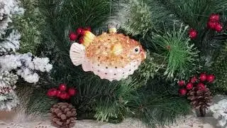 Puffer Fish - Glass Christmas Ornament