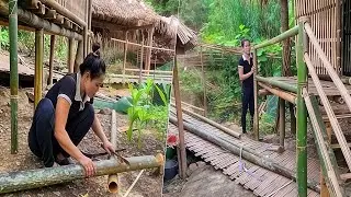 Single Mom Builds Incredible Bamboo Stilt House Alone | Off-Grid Forest Life