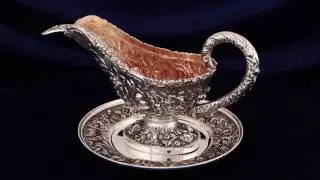 Серебряный соусник с ложкой Kirk Stieff Sterling Sause Gravy Boat