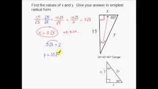 Special Right Triangles 30-60-90