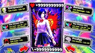 Using OP CARDS on NEW TOWER UPDATE in Anime Card Collection (Roblox)