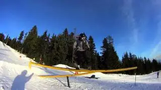 Ed Milkulcik on the Gate Rail at Grouse Mountain Terrain Park