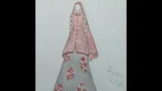 How to draw indian wedding dress#9