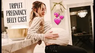TRIPLET PREGNANCY BELLY CAST | 43 INCH BELLY! | HALLOWEEN COSTUMES | VERY EXCITING TRIPLET NEWS!!!