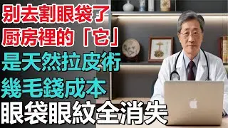 别去割眼袋了！厨房裡的「它」是天然拉皮術，幾毛錢成本，眼袋眼紋全消失！