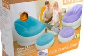 Sof&aacute; inflable INTEX con posa vasos y Puff apoya Pies