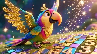 Magic Parrot Learns 123 🦜✨ Fun Counting Song for Kids | Learn Numbers with Colors and Fun