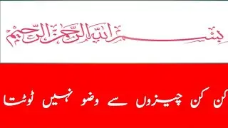 What things break ablution / wazu kin cheezon se nahi toota / ghaneem akram