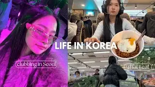 Korea vlog 💃🏻Seoul nightlife, what I eat at Internet cafe, grocery shopping &easy Korean food recipe