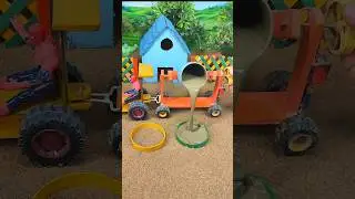🚜 Real Working Mini Tractor Making Cement Pillar 😍 | DIY Project #shorts #youtubeshorts