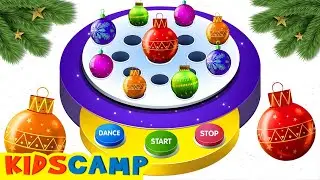 🌈 Learn Colors With Christmas Dancing Balls Game | Christmas Songs For Kids By KidsCamp