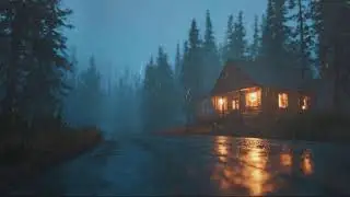 Dark Night Heavy Rain and Thunder for Deep Sleep and Calm Mind