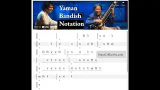 Raga Yaman: Bandish Notations / Sitar by Shahid Parvez