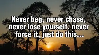 Never Beg, Never Chase, Never Lose Yourself, Never Force It, Just Do This...| Quotes 