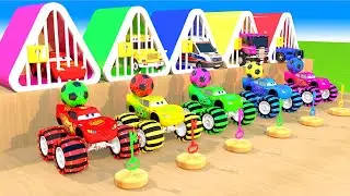 Basket Ball Game Game With Police car, Mcqueen, Tractor, Car, School Bus, Truck Escape Cage Game