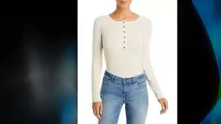 Aqua Womens Ribbed Henley Bodysuit M