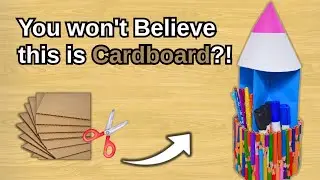  “DIY Pencil Holder from Cardboard and Color Pencils | Easy & Beautiful Desk Organizer