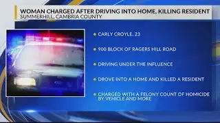 Cambria County woman charged after driving into home, killing resident