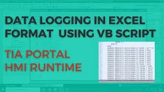 Data Logging in Excel format in Siemens TIA Portal HMI RT #dataloggingtiaportalexcel