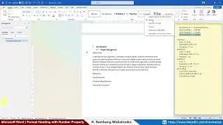 Format Heading with Number on Microsoft Word