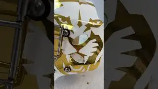 Chrome Gold Panthers Goalie Mask Custom Vinyl Wrap Design