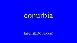 How to pronounce conurbia in American English