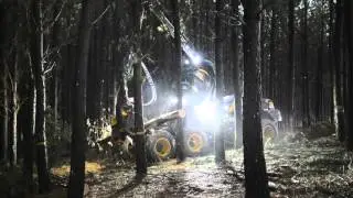 Ponsse Scorpion King - Thinning Operation at Night in Brazil
