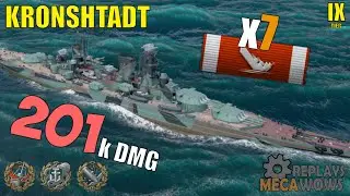 Cruiser Kronshtadt 7 Kills & 201k Damage | World of Warships Gameplay