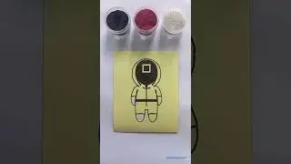 Sand Painting Squid Game Guard #coloringwithsand #squidgame2 #shorts