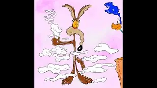 Wile E. Coyote and the Road Runner * The Clouds (2024) | Digital art * Drawing | Artisticus 405