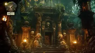 🌿 Таинственный храм в джунглях: ASMR 4K Вечерняя природа Атмосфера Сон