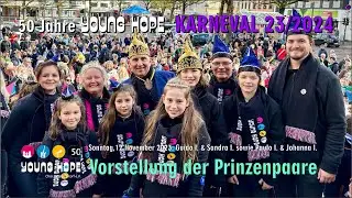 2023 Vorstellung der beiden Eitorfer YOUNG HOPE-Prinzenpaare am Rathaus durch den Festausschuss