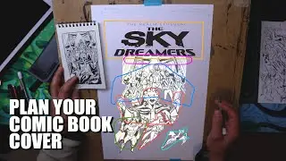 Планирование макета обложки комикса на картоне формата 11x17 дюймов (The Sky Dreamers | The Realm...