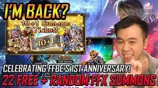 I'm Back? 22 FREE & Random Summons! FF Brave Exvius 1st Anniversary Event