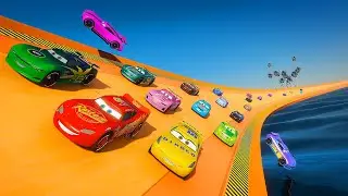 Crazy Cars - Race Ring Track - McQueen vs Next Gen Cruz Ramirez Jackson Storm Flip Dover and Friends