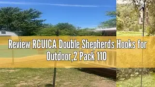 Review RCUICA Double Shepherds Hooks for Outdoor,2 Pack 110 Inch Bird Feeder Pole with 5 Prongs Base
