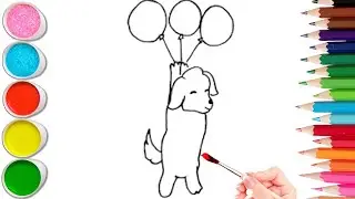 How to Draw Balloon Pup | Easy Kids Art Tutorial |Child Art 🐋🌈🎨